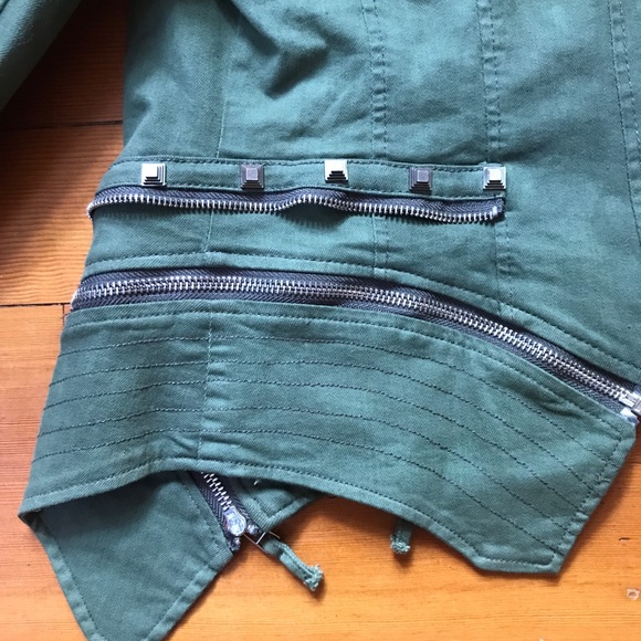 Lookbook Store Green Moto Jacket Size L - Picture 4 of 4
